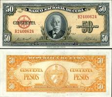 *50 Pesos Kuba 1958, P81b UNC - Kliknutím na obrázok zatvorte -